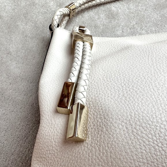 NWT Michael Kors Lexington Large Pebbled Leather Shoulder Bag | Light Cream - Picture 3 of 12